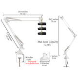 Geekria for Creators Microphone Arm Compatible with AKG Lyra Ultra-HD, P120, P220, C214 Mic Boom Arm with Tabletop Flange Mount, Suspension Stand, Mic Scissor Arm, Desk Mount Holder (White)