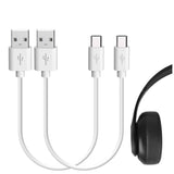 Geekria USB Headphones Short Charger Cable Compatible with Beats Studio 3/2/1, Solo3 Solo2, Micro-USB Replacement Power Charging Cord (1 ft / 30 cm 2 Pack)