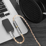 Geekria 4.4mm Balanced Male to 3.5mm Balanced Female Adapter, Silver-Plated Copper Audio Cable, Headphone Upgrade Converter Dongle, Balanced TRRRS to TRRS Jack Plug (0.5ft)