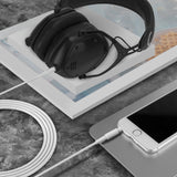 Geekria Audio Cable with Mic Compatible with V-MODA XS V-80 M-80, Treblab TREBLAB Z2/BT5, 3.5mm Replacement Stereo Cord with Inline Microphone and Volume Control (4 ft/1.2 m)