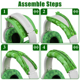 Geekria Flex Fabric Headband Cover Compatible with Skullcandy Crusher Evo, Crusher ANC, Crusher ANC 2, Hesh 3, Hesh Evo, Hesh ANC, Venue Headphone Head Cushion Pad Protector Sweat Cover (MC Grass)