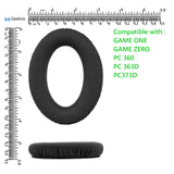 Geekria Comfort Mesh Fabric Replacement Ear Pads for Sennheiser GAME ONE, GAME ZERO, PC360, PC363D, PC373D Headphones Ear Cushions, Headset Earpads, Ear Cups Cover Repair Parts (Black)