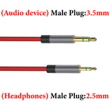Geekria Audio Cable Compatible with Sennheiser Momentum 4, PXC 550, PXC 550 II, ACCENTUM Plus Headphones, 2.5mm to 3.5mm Replacement Stereo Cord (Red 5.6 ft / 1.7 m)