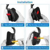 Geekria Comfort Mesh Fabric Replacement Ear Pads for Corsair VOID PRO, Void Pro RGB, Void Pro RGB SE, Void Elite, Void Elite RGB Headphones Ear Cushions, Ear Cups Cover Repair Parts (Black / Grey)