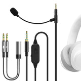 Geekria Boom Mic Headphones Cable Compatible with JBL Tune 770NC, Live 500BT, 2.5mm Jack Nylon Braided Replacement Cord with Boom Microphone and Volume for Gaming & Meeting (Black/5.6 ft)