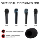 Geekria for Creators Foam Windscreen Compatible with Sennheiser E 935, E 945, E 835, E 845-S Microphone Antipop Foam Cover, Mic Wind Cover, Sponge Foam Filter (Black / 2 Pack)