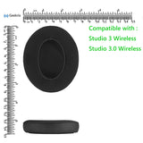 Geekria Sport Cooling-Gel Replacement Ear Pads for Beats Studio 3 (A1914), Studio 3.0 Wireless Headphones Ear Cushions, Headset Earpads, Ear Cups Cover Repair Parts (Black)