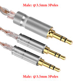 Geekria Apollo Copper Silver Braid Upgrade Audio Cable Compatible with HIFIMAN SUSVARA UNVEILED SUNDARA Ananda Arya HE4XX, 3.5mm to Dual 3.5mm Male Replacement Headphones Cord (8.2ft / 2.5m)