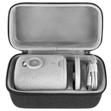 Geekria Shield Speaker Case Compatible with Sony LinkBuds Cover, Replacement Travel Hard Shell Portable Speaker Protective Carrying Bag with Cable Storage (Grey)