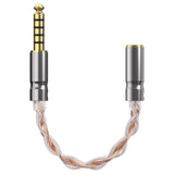 Geekria 4.4mm Balanced Male to 3.5mm Balanced Female Adapter, Silver-Plated Copper Audio Cable, Headphone Upgrade Converter Dongle, Balanced TRRRS to TRRS Jack Plug (0.5ft)