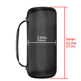 Geekria Shield Speaker Case Compatible with JBL Pulse 4 Replacement Hard Shell Portable Speaker Protective Carrying Bag with Cable Storage Keychain Hook (Black)