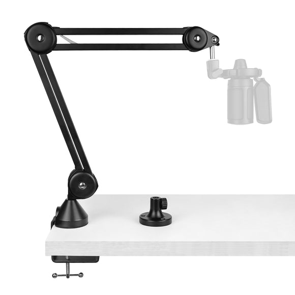 Geekria for Creators Microphone Arm Compatible with Fifine K669, K670 AmpliGame A6 Mic Boom Arm Mount Adapter with Tabletop Flange Mount, Suspension Stand, Mic Scissor Arm, Desk Mount Holder