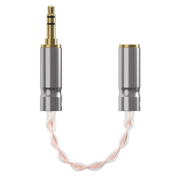 Geekria 3.5mm (1/8'') Stereo Male to 2.5mm Balanced Female Headphones Adapter, Copper and Silverplated Upgrade Cable Conversion Audio Dongle Cable (0.5feet)