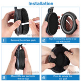 Geekria QuickFit Replacement Ear Pads for Sennheiser HD525, HD535, HD545, HD565, HD580, HD600, HD650, HD660 S Headphones Ear Cushions, Headset Earpads, Ear Cups Cover Repair Parts (Black)