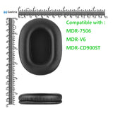 Geekria Earpad + Headband Compatible with SONY MDR-7506, MDR-V6, MDR-CD900ST Headphone Replacement Ear Pad + Headband Cover / Ear Cushion + Headband Protector / Earpads Repair Parts Suit (Black)