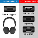 Geekria USB Headphones Short Charger Cable Compatible with Sony WH-1000XM5 WH-1000XM4 WH-1000XM3 XB910N XB900N CH720N Charger, USB to USB-C Replacement Power Charging Cord (1 ft/30cm)