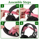 Geekria Flex Fabric Headband Pad Compatible with Corsair HS80 RGB, HS80 MAX, Headphones Replacement Band, Repair Part (Pink)