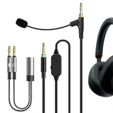 Geekria Boom Mic Headphones Cable Compatible with Sony WH-1000XM6/1000XM5/1000XM4, WH-XB920N, ULT WEAR, 3.5mm Jack Replacement Cord with Boom Microphone for Gaming & Meeting (5.6ft)