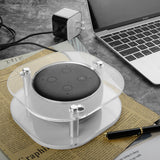 Geekria Acrylic Clear Case Compatible with 2019 Echo Dot (3rd Gen) Smart Speaker with Clock, Ceiling Wall Mount Speaker Stand Stable Guard Holder (Rounded Square)