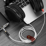 Geekria Apollo Silver-Plated Upgrade Audio Cable Compatible with Sennheiser HD660S HD600 HD650 HD580 Headphones, 3.5mm (1/8'') Replacement Headphones Cord for Hi-Resolution Audiophile (4 ft/1.2m)