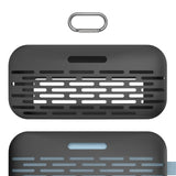 Geekria Silicone Speaker Case Cover, Compatible with Bose SoundLink Flex Gen 1 Case, Protective Waterproof Soft Skin, Replacement Bluetooth Speakers Travel Carrying Case with Keychain Hook (Black)