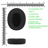 Geekria Comfort Mesh Fabric Ear Replacement Pads for Skullcandy Crusher Wireless, Crusher EVO, Crusher ANC, Hesh3, HeshEVO, HeshANC, Venue ANC Headphones, Ear Cushions (Black)
