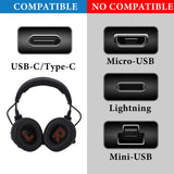 Geekria USB Headphones Short Charger Cable Compatible with JBL Tune 215TWS/770NC/BEAM GHOST, Vibe Beam, Live 460NC, USB to USB-C Replacement Power Charging Cord (1ft / 30cm)