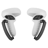 Geekria Touch Controller Grip Cover Compatible with Meta/Oculus Quest 2, VR Anti-Throw Handle Grip Silicone Sleeve with Adjustable Hand Strap, Controller Caps (White)