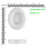 Geekria Elite Sheepskin Replacement Ear Pads for Beats Studio 2.0 (2nd Gen Bluetooth), Studio2 (B0501) Headphones Ear Cushions, Headset Earpads, Ear Cups Cover Repair Parts (White)