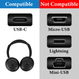 Geekria USB Earbuds Short Charger Cable Compatible with Audio-Technica ATH-M50xBT2, JBL Tune 225TWS 220TWS Tour One M2 Charger, USB to USB-C Replacement Power Charging Cord (1 ft / 30 cm 2 Pack)