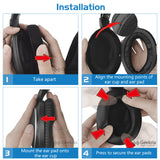 Geekria Comfort Velour Replacement Ear Pads for Sennheiser PXC350, HD 380/ 380 PRO, PC 350/ 350 SE, HME95, HMEC250 Headphones Ear Cushions, Repair Parts (Black)