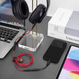 Geekria Audio Cable with Mic Compatible with Beats Solo 4, Studio Pro, Studio3 Headphones, 1/8" (3.5mm) to 3.5mm Replacement Stereo Cord with Inline Microphone and Volume Control (4ft/1.2m)