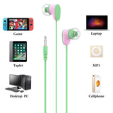 Geekria Kids Wired Earbuds with Mic for School and Online Class, Children's 3.5mm Jack In-Ear Earphone with 85dB Volume Limit for Small Ears, Storage Case Included (Green)