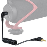 Geekria for Creators 3.5mm TRS to TRS Microphone Coil Cable 1.6 ft / 50 CM, Compatible with Rode SC2, VideoMic, VideoMicro, VideoMic GO II, Wireless GO II Mic Connect Camera, Mic Cord (Black)