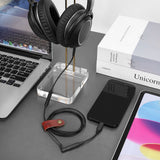 Geekria Audio Cable with Mic Compatible with Sennheiser Momentum 4, PXC 550, PXC 550 II, ACCENTUM Plus Headphones, 2.5mm to 3.5mm Replacement Stereo Cord with Inline Microphone (4 ft/1.2 m)