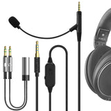 Geekria Boom Mic Cable Compatible with Sennheiser HD 620S/599/598/505, 2.5mm Jack Nylon Braided Replacement Cord with Boom Microphone and Volume/Mute Control for Gaming & Meeting (5.6ft)