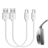 Geekria USB Headphones, Earbuds Short Charger Cable Compatible with Bose QC 35 II/35/25, SoundLink, USB Replacement Power Charging Cord (1 ft / 30 cm 2 Pack)