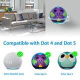 Geekria Acrylic Wall Mount Compatible with 2022 Echo Dot 5th Gen / 4th Gen, 5th Gen with LED Clock & Alexa, Stable and Easy Installation Speaker Mount Stand Protector (Clear)