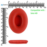 Geekria QuickFit Replacement Ear Pads for Beats SoloHD (810-00012-00) On-Ear Headphones Ear Cushions, Headset Earpads, Ear Cups Cover Repair Parts (Red)