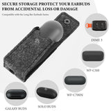 Geekria Felt Case Cover Compatible with Skullcandy Dime 3/2, Sony WF-C510 True Wireless Earbuds, Earphones Skin Cover, Protective Carrying Case with Keychain Hook, Portable, Shockproof