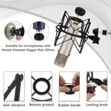 Geekria for Creators Microphone Shock Mount Compatible with Rode NT-USB, NT1-A, NT2-A, NT1000, NT2000, Procaster, K2, Mic Anti-Vibration Suspension Adapter Clamp Mic Holder Clip (Black / Metal)