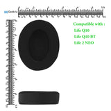 Geekria Sport Cooling-Gel Replacement Ear Pads for Anker Soundcore Life Q10, Q10 BT, Life 2 NEO Headphones Ear Cushions, Headset Earpads, Ear Cups Cover Repair Parts (Black)