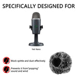 Geekria for Creators Furry Windscreen Compatible with Blue Yeti Nano Mic DeadCat Wind Cover Muff, Windbuster, Windjammer, Fluff Cover Windshield (Grey / 2 Pack)