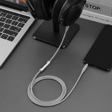 Geekria Audio Cable with Mic Compatible with Skullcandy Hesh Evo/ANC/3, Crusher Wireless, Venue, Riff 2, 3.5mm Aux Replacement Stereo Cord with Inline Microphone (4 ft / 1.2 m)