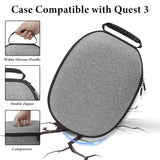 Geekria Shield Hard Carrying Case Compatible with Meta Quest 3, Drop and Scratch Proof Portable Bag Protect VR Device and Accessories, VR Headset Case Suitable for Travel and Home Bag (Grey)