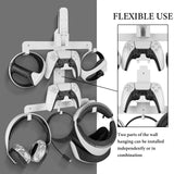 Geekria Wall Mount Stand Compatible with PSVR2 PS5, VR Headset and Controller Mount Storage Bracket Holder Hook, VR Game Accessories, PS5 Headset Display Stand, Sturdy Metal Wall Mount Kit (White)
