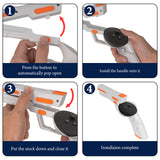 Geekria VR Game Gun Controller Cover Compatible with Meta Quest 3, Shooting Game Handle Accessories, Enhanced FPS Games Reality Holding Feels, Hard Shell Anti Slip Handle Attachments (1 Pair)