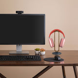 Geekria Wooden | Aluminum Alloy Headphones Stand for Over-Ear Headphones, Gaming Headset Holder, Desk Display Hanger with Solid Heavy Base Compatible with Sony, Bose, Shure, Jabra, JBL (Walnut)