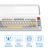 Geekria 75% 84-Key Knob Keyboard Dust Cover, Clear Acrylic Keypads Cover, Compatible with Keychron Q1 HE / Max / Pro, EPOMAKER TH80 75%, Glorious Gaming - GMMK PRO 75%