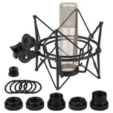 Geekria for Creators Microphone Shock Mount Compatible with Rode NT-USB, NT1-A, NT2-A, NT1000, NT2000, Procaster, K2, Mic Anti-Vibration Suspension Adapter Clamp Mic Holder Clip (Black / Metal)